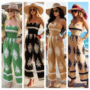 PALAZZO STRAPLESS ELASTICO FRUNCIDO