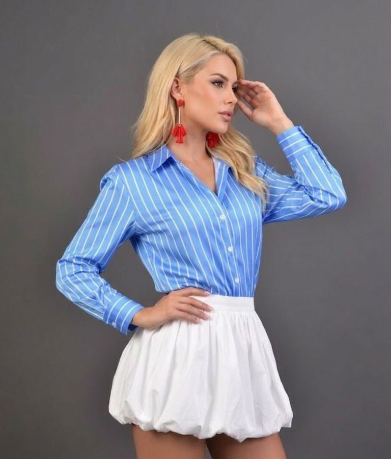 CAMISA SATINADA A RAYAS