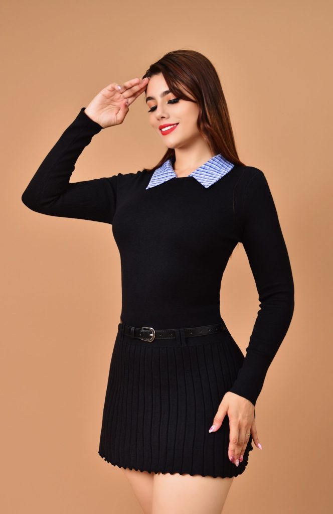VESTIDO ESTILO COLLEGE CON CINTURON