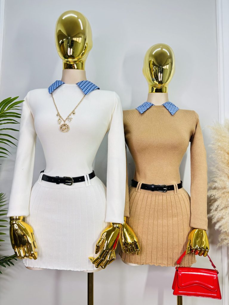 VESTIDO ESTILO COLLEGE CON CINTURON