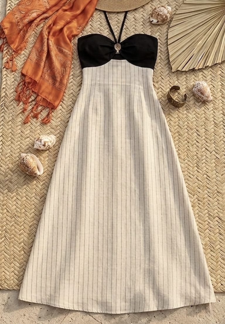 VESTIDO MINIMALISTA ELEGANTE BICOLOR