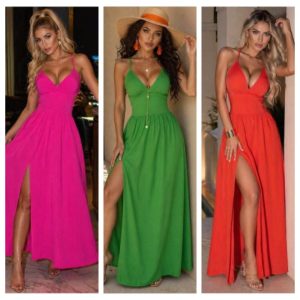 VESTIDO AJUSTE CRUZADO EN ESPALDA
