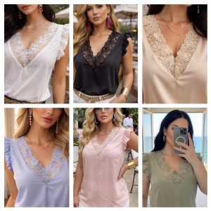BLUSA FRESCA CUELLO V ENCAJE