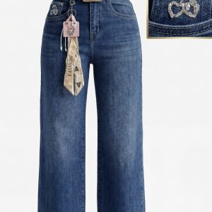 JEANS WIDE LEG CON CINTURON Y ACCESORIO