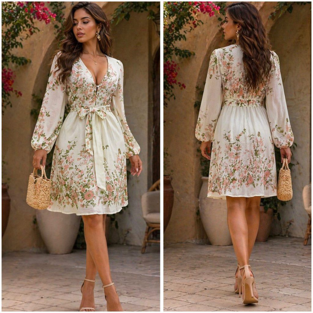 VESTIDO CORTO ELEGANCIA FLORAL