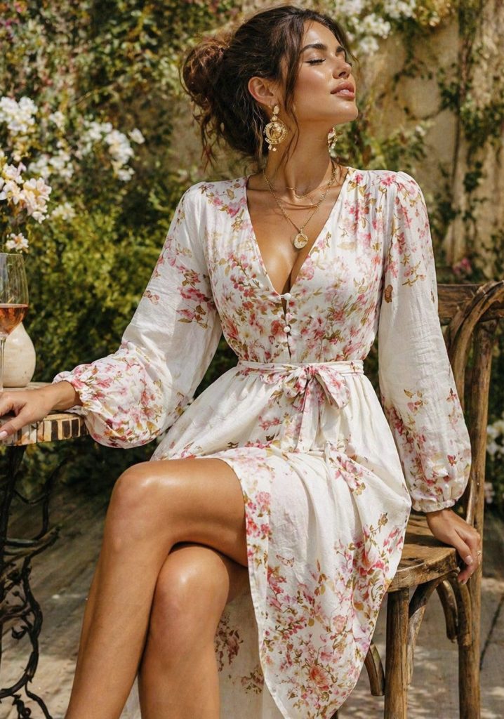 VESTIDO CORTO ELEGANCIA FLORAL