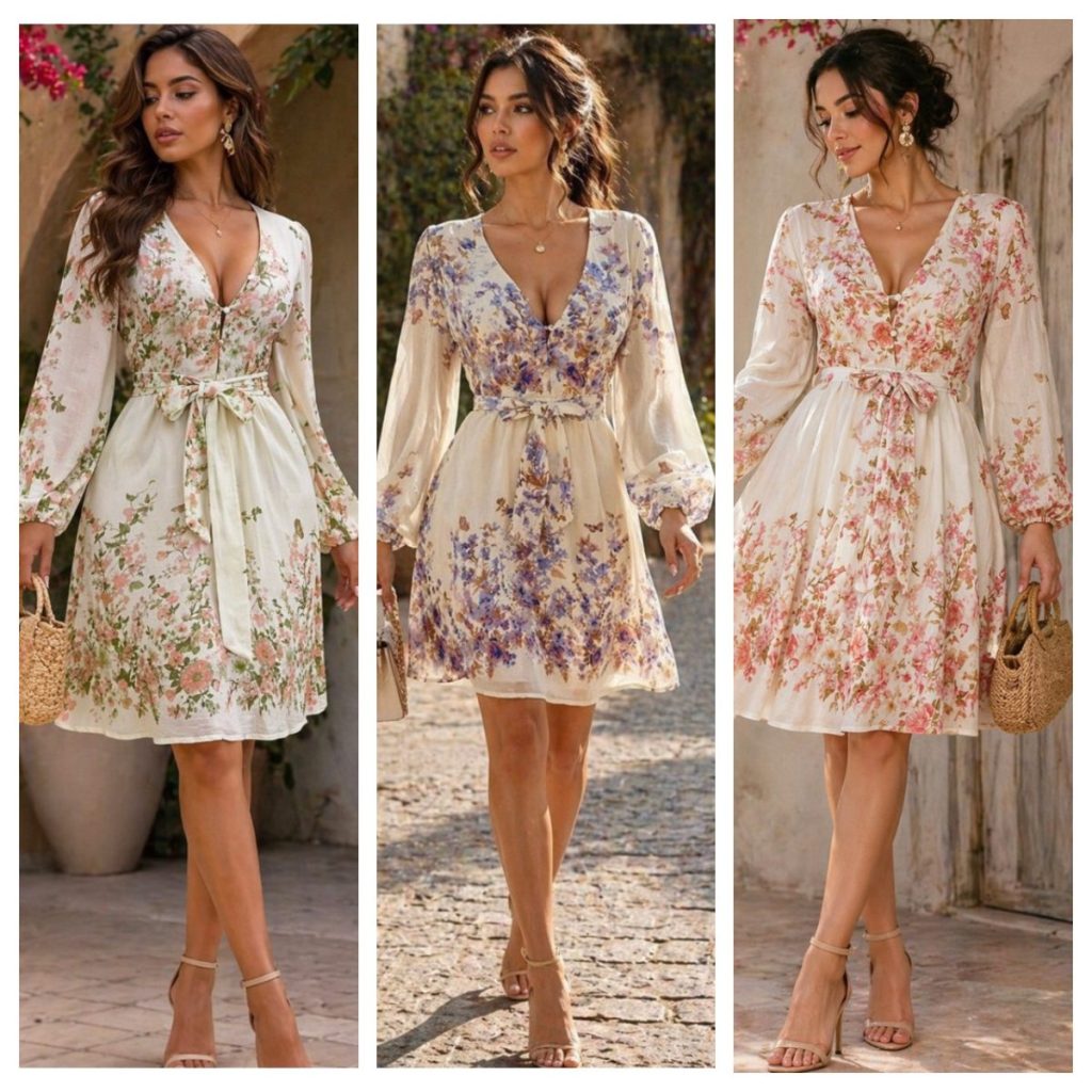 VESTIDO CORTO ELEGANCIA FLORAL