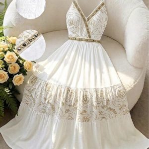 VESTIDO BOHÓ CON DETALLES BORDADOS