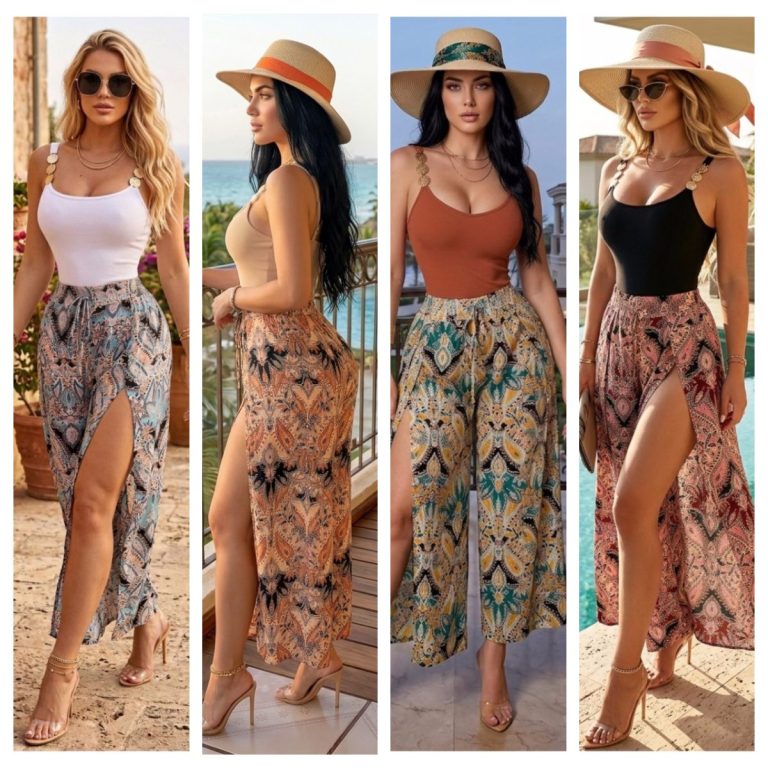 PANTALON PAISLEY CON ABERTURAS