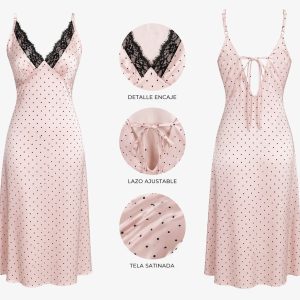 VESTIDO MIDI DE SATIN CON LUNARES