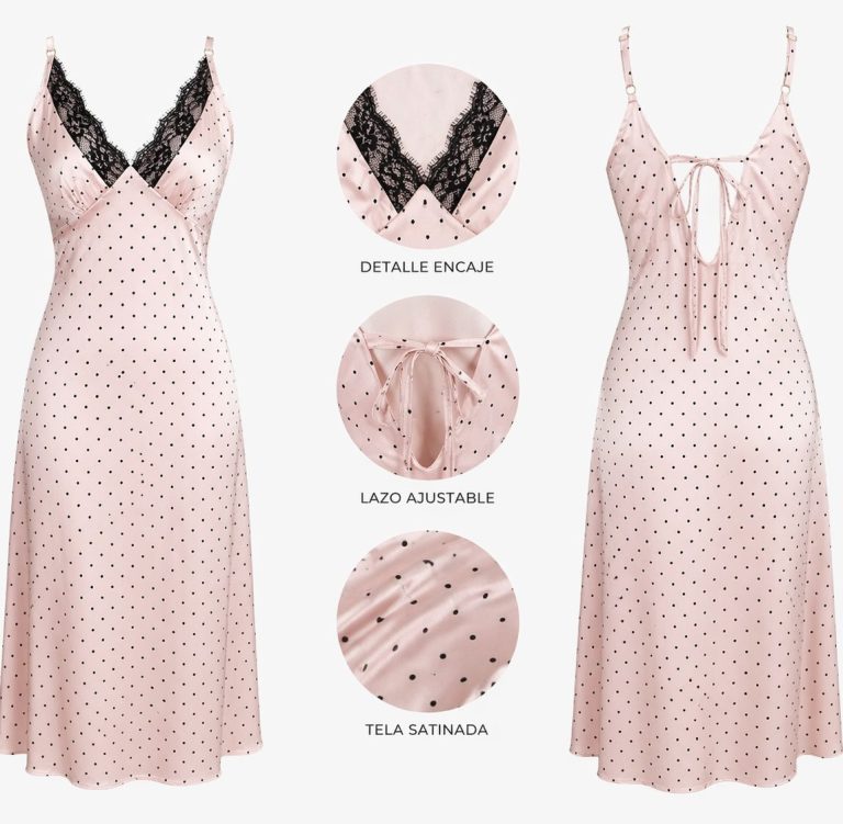 VESTIDO MIDI DE SATIN CON LUNARES