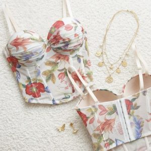 BUSTIER MESH FLORAL