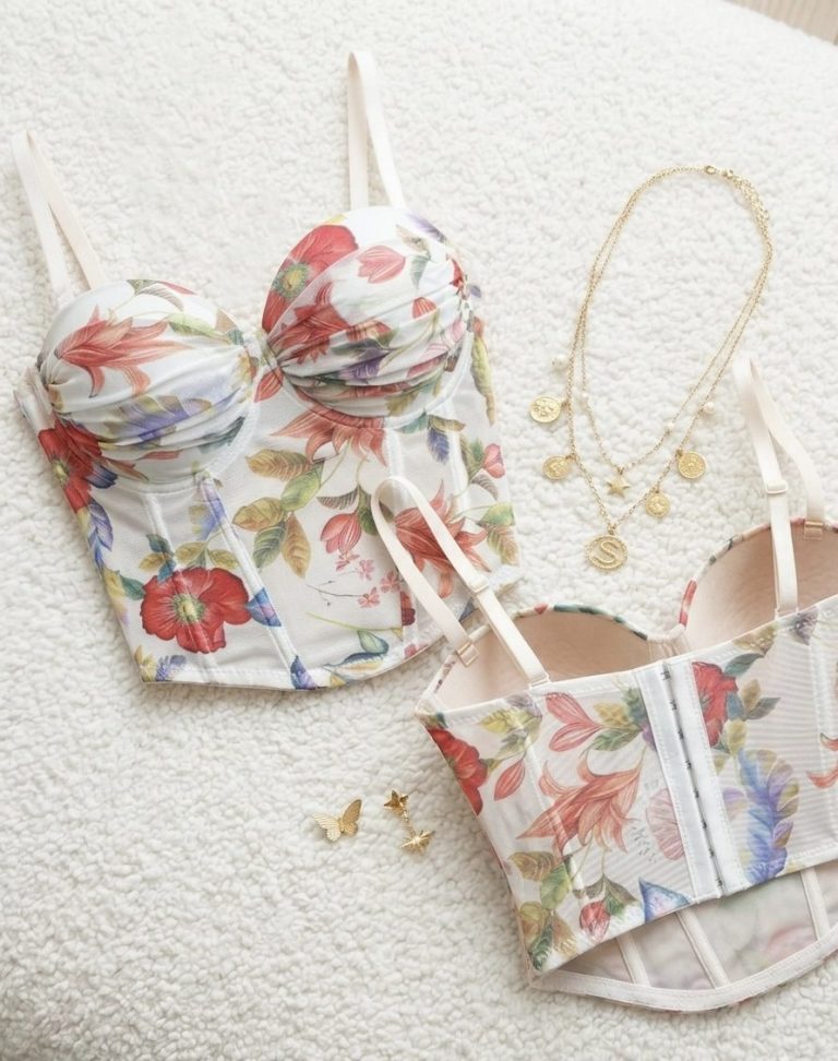 BUSTIER MESH FLORAL