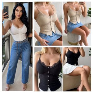 BLUSA DE TIRANTES CON ENCAJE