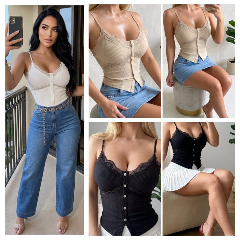BLUSA DE TIRANTES CON ENCAJE