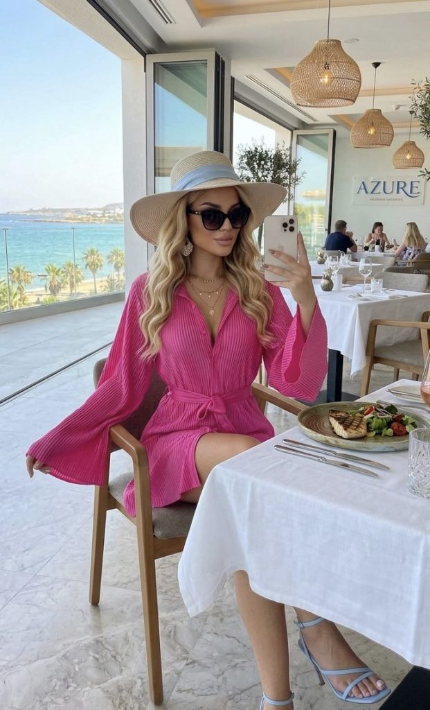 VESTIDO CAMISERO PLISADO SATINADO