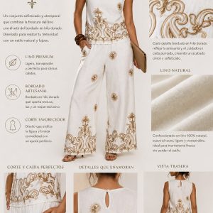 CONJUNTO SIN MANGAS BORDADO ORNAMENTAL