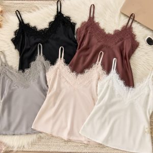 BLUSA SATIN CON ENCAJE
