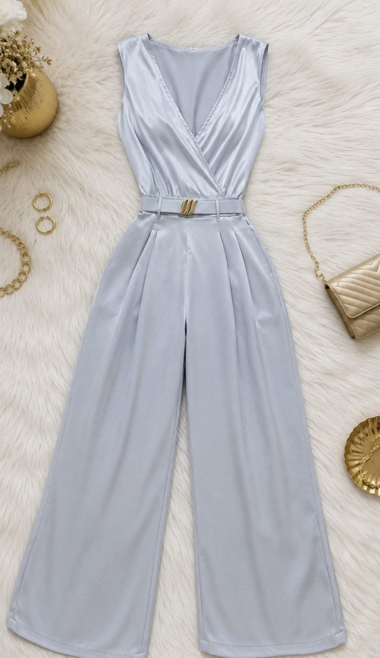 PALAZZO SATIN CON CINTURON