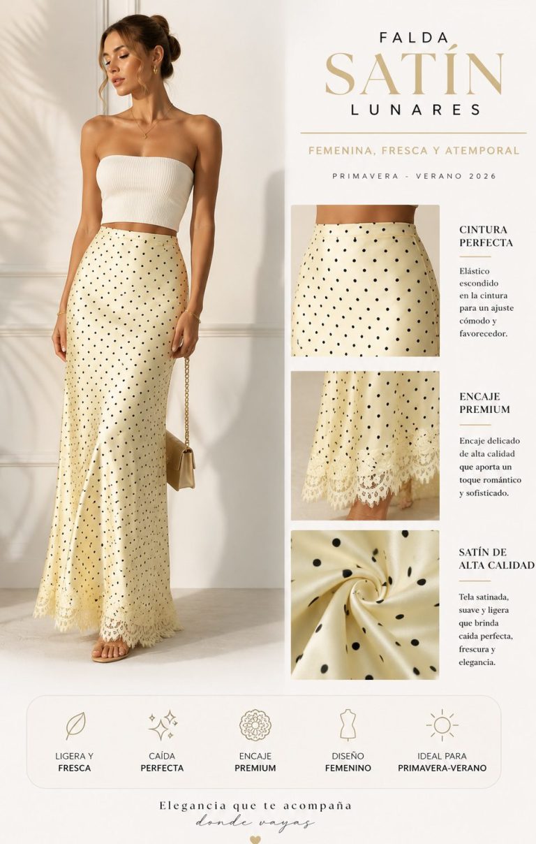 FALDA LUNARES DE SATIN