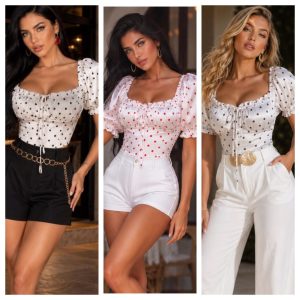 BLUSA ROMÁNTICA LUNARES