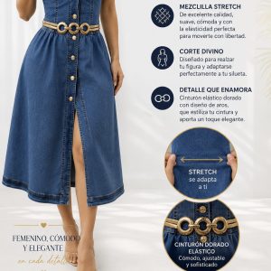 VESTIDO CAMISERO DENIM CON CINTURON