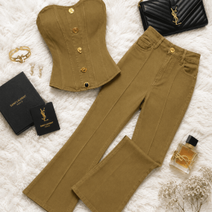 CONJUNTO DENIM BLUSA TIPO CORSET