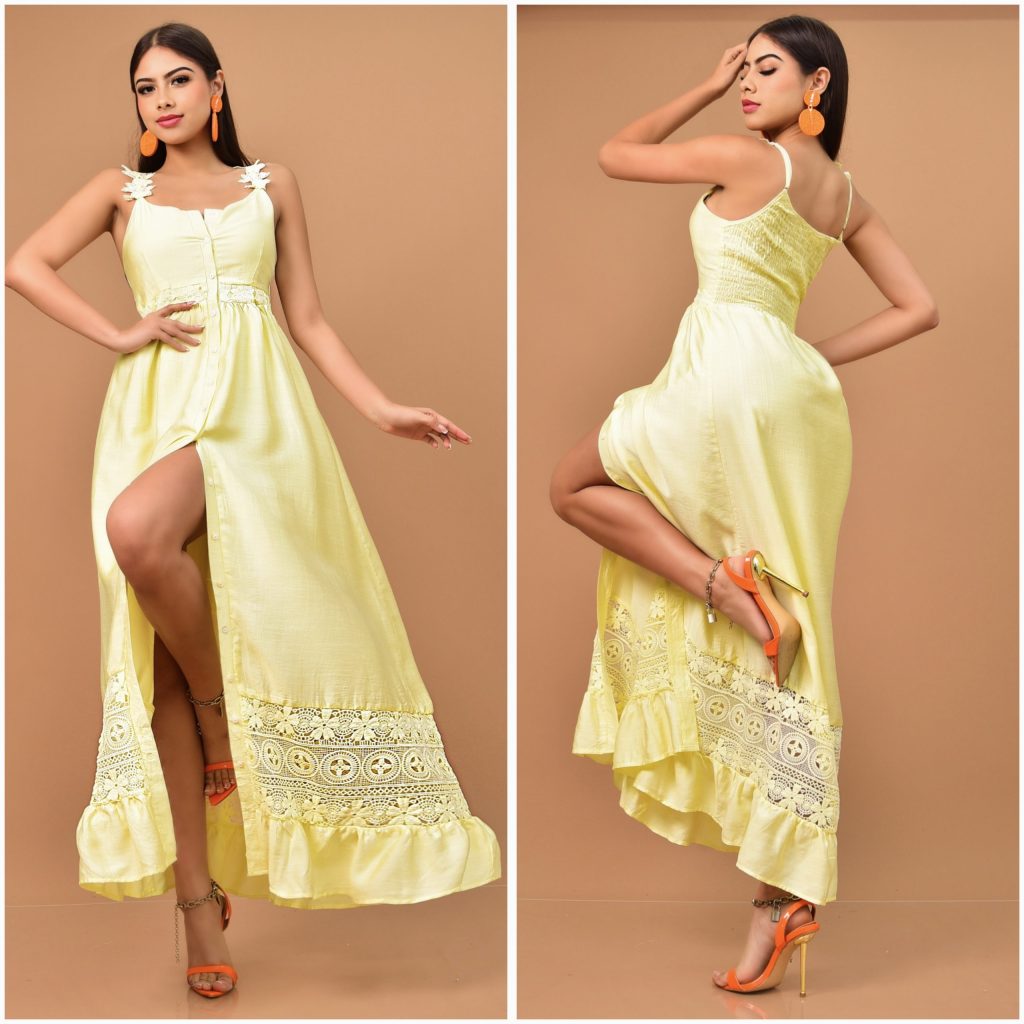 MAXIVESTIDO ESTILO BOHO CHIC CON BOTONES