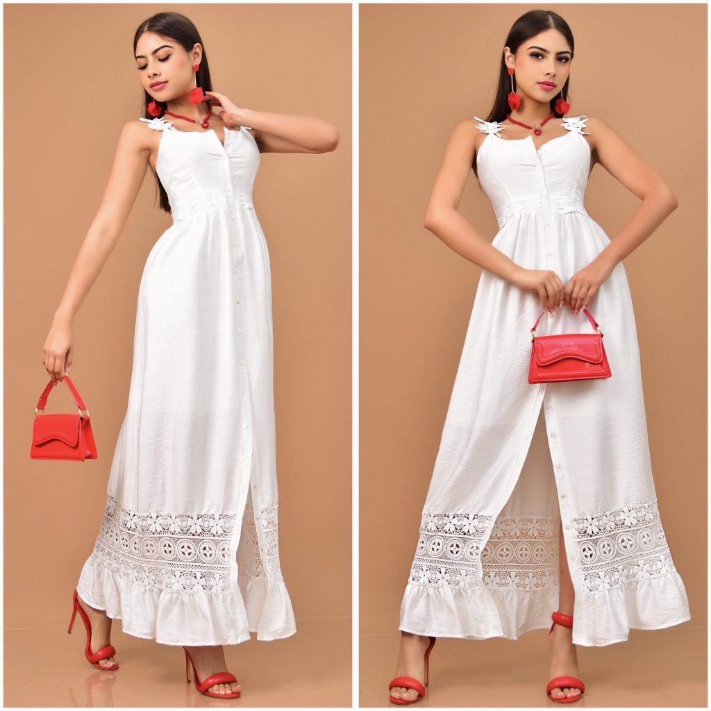 MAXIVESTIDO ESTILO BOHO CHIC CON BOTONES