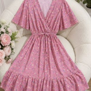 VESTIDO CORTO MANGA CORTA FLORAL