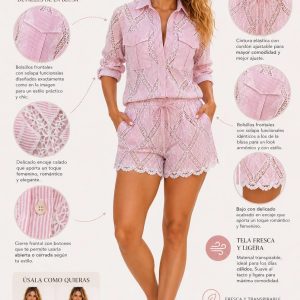 CONJUNTO SHORT A RAYAS CALADO
