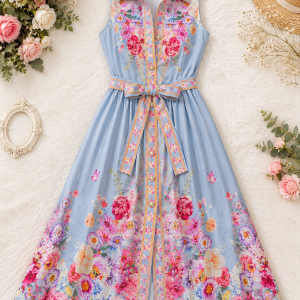 VESTIDO MIDI CAMISERO FLORAL