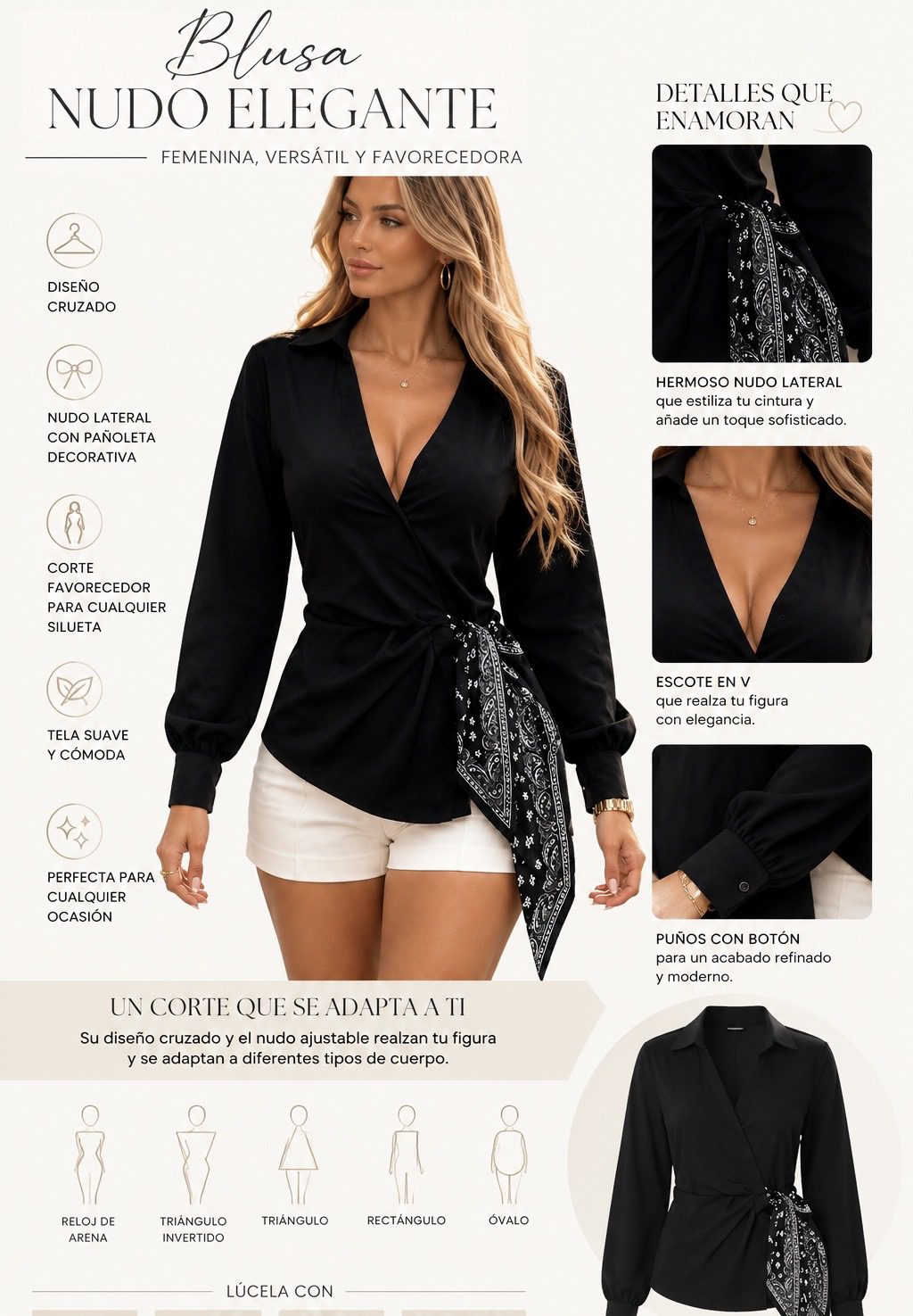 CAMISA CRUZADA CON MASCADA