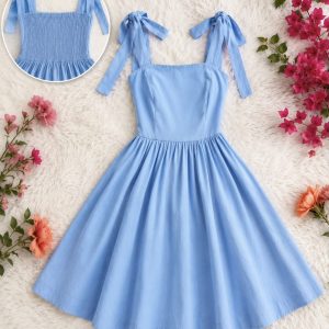 VESTIDO CORTO TIRANTES MOÑO