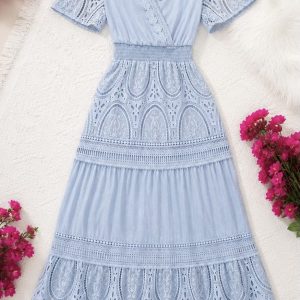 VESTIDO MANGA CORTA BORDADA