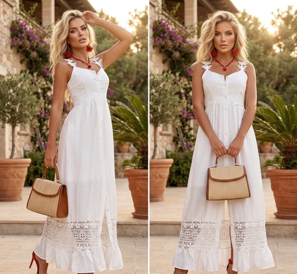 MAXIVESTIDO ESTILO BOHO CHIC CON BOTONES
