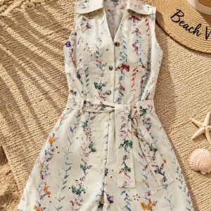 JUMPSUIT CORTO FLORAL CAMISERO