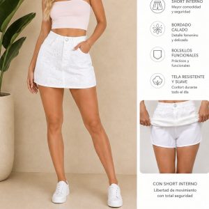 FALDA CORTA DENIM OJALILLO