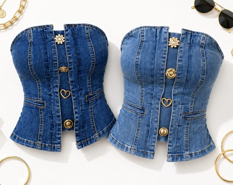 TOP STRAPLESS DENIM