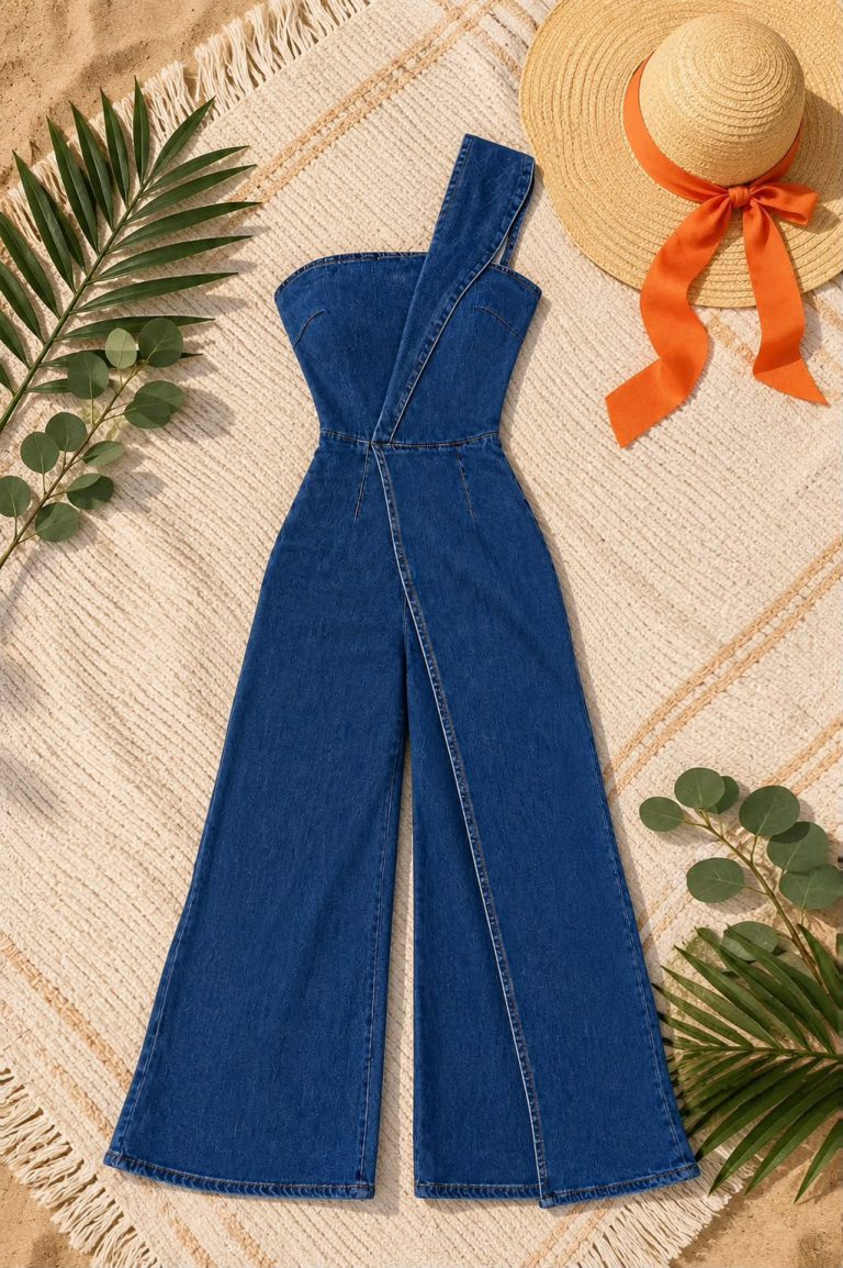 PALAZZO DENIM ASIMETRICO