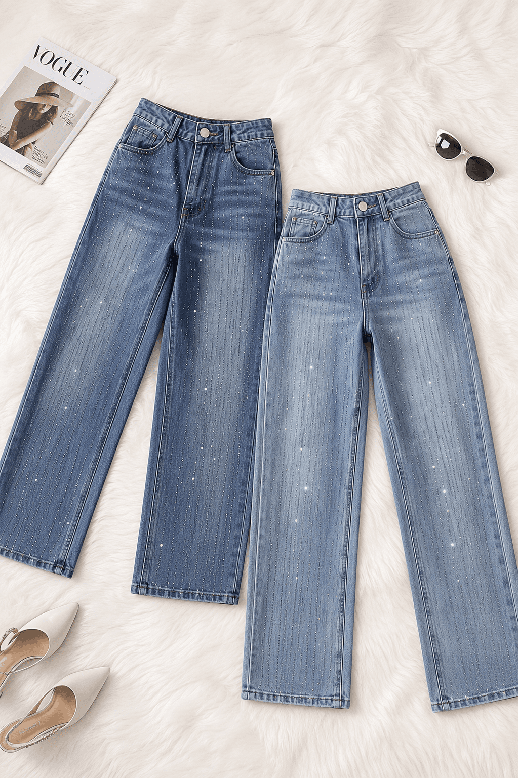 JEANS WIDE LEG DESTELLOS