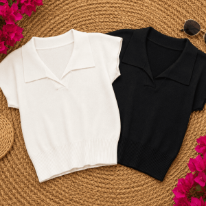 BLUSA DE PUNTO TIPO POLO