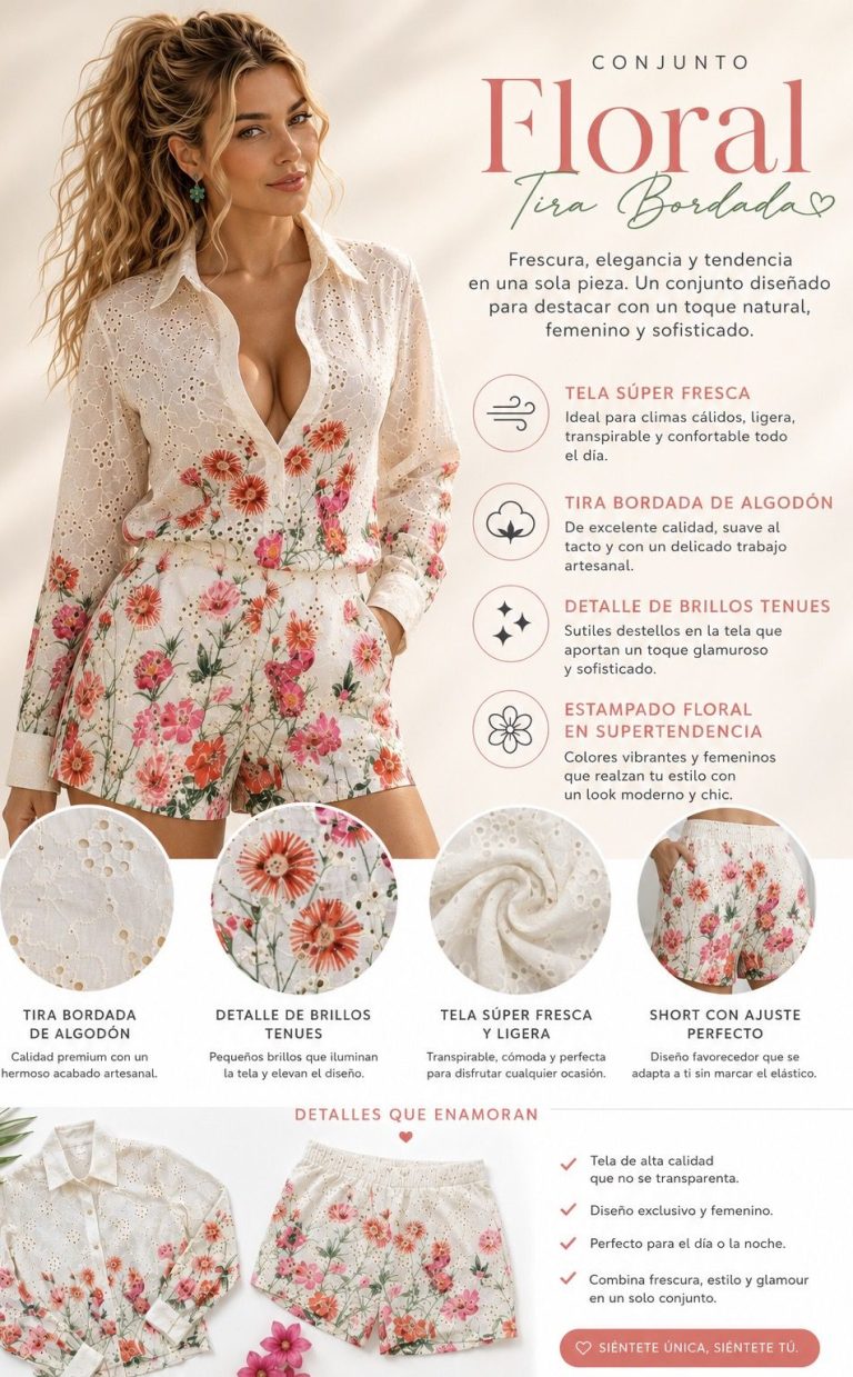 CONJUNTO FLORAL SHORT CAMISA