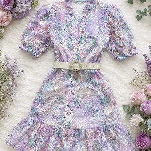 VESTIDO CORTO GUIPUR FLORAL