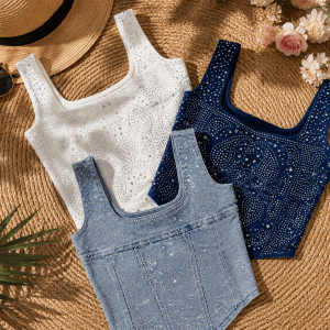 TOP DENIM PEDRERÍA