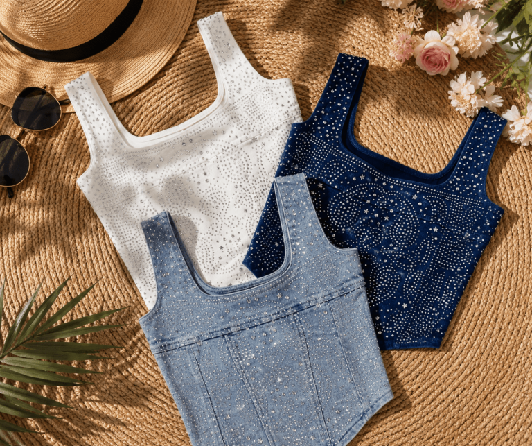 TOP DENIM PEDRERÍA