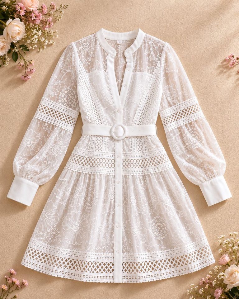 VESTIDO CORTO DE ENCAJE