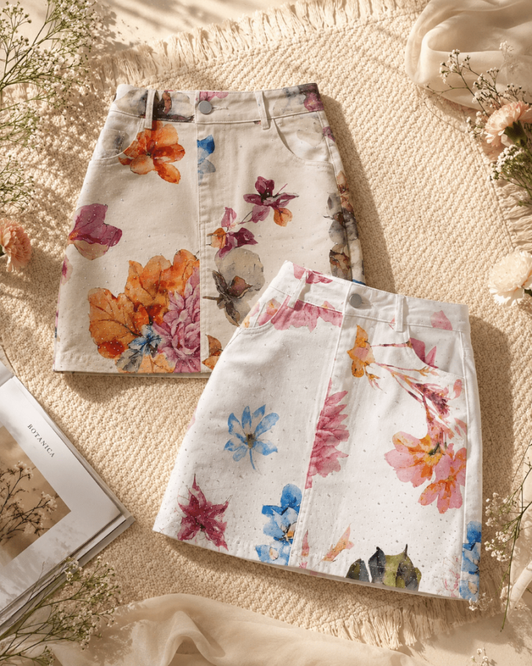 FALDA MINI FLORAL BRILLANTE