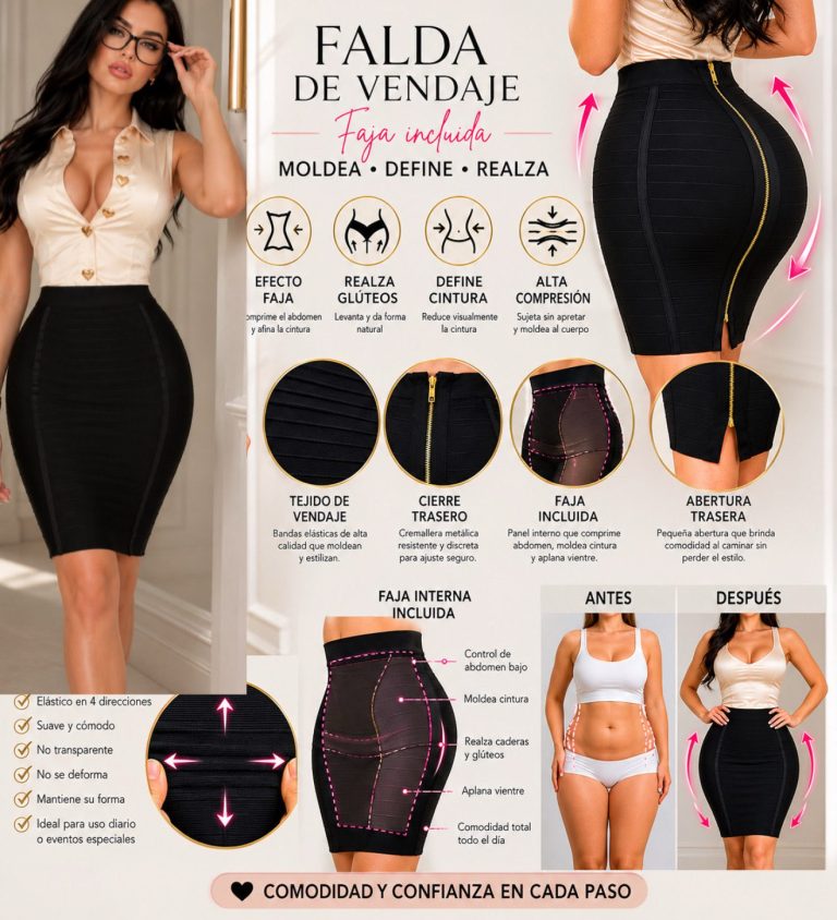 FALDA BANDAGE ACANALADA