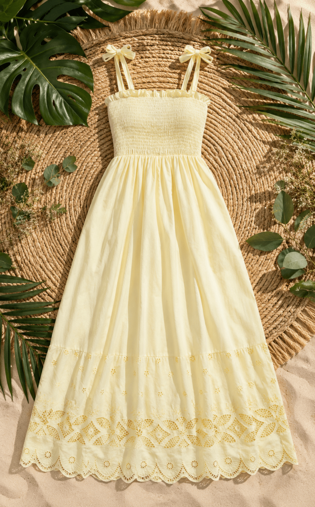 VESTIDO LARGO TIRANTES LAZO